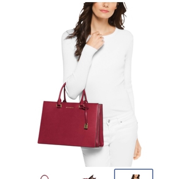 Michael Kors Medium Gusset Satchel - Picture 3 of 8